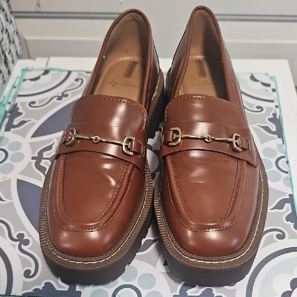 Sam Edelman Chestnut Leather Loafers Size 7.5. Like New.
